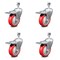 Service Caster 4 Inch Red Polyurethane Swivel 12mm Stem Caster Set with Total Lock Brake SCC-TSTTL20S414-PPUB-RED-M1215-4 - alternate 1
